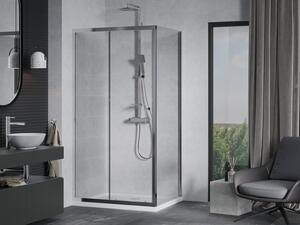 Mexen Apia cabină de duș extensibilă 90 x 70 cm, transparent, Crom + cadă de duș Flat - 840-090-070-01-00-4010