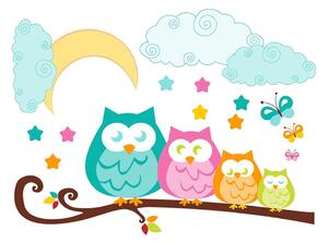 Autocolant Ambiance Owls in family