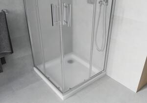 Mexen Rio cabină de duș pătrată 70 x 70 cm, Înghețat, Crom + cadă de duș Flat, Albă - 860-070-070-01-30-4010