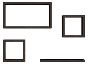 Set rafturi de perete 3 buc Babine Alb - Antracit - Stejar 84x15x44 cm