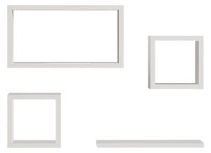 Set rafturi de perete 3 buc Babine Alb - Antracit - Stejar 84x15x44 cm