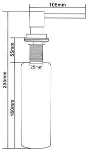 Mexen dozator lichid pentru chiuvetă, Gri - 6605320-61