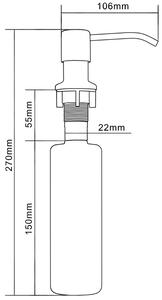 Mexen dozator lichid pentru chiuvetă, inox - 6601320-99