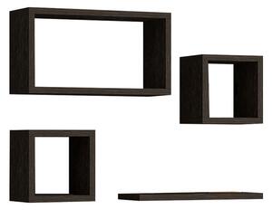 Set rafturi de perete 3 buc Babine Alb - Antracit - Stejar 84x15x44 cm