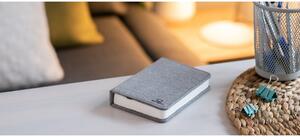 Veioză de birou cu LED Ginko Booklight Mini, formă de carte, gri