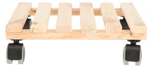 Suport din lemn cu roți pentru ghivece Esschert Design, 29 x 29 cm