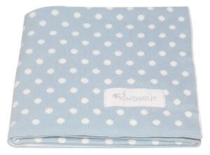 Pătură din bumbac pentru copii Kindsgut Dots, 80 x 100 cm, albastru-alb