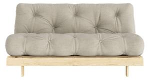 Canapea bej extensibilă cu tapițerie din in 160 cm Roots - Karup Design