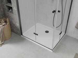 Mexen Lima Duo cabină de duș pliabilă 80 x 70 cm, transparent, Neagră + cadă de duș Flat - 856-080-070-70-02-4010B