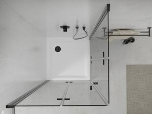 Mexen Lima Duo cabină de duș pliabilă 70 x 70 cm, transparent, Neagră + cadă de duș Flat - 856-070-070-70-02-4010B