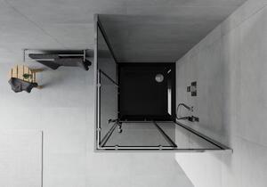 Mexen Rio cabină de duș pătrată 70 x 70 cm, Grafit, Crom + cadă de duș Flat, Neagră - 860-070-070-01-40-4070