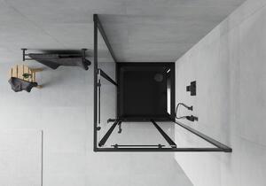 Mexen Rio cabină de duș pătrată 70 x 70 cm, transparent, Neagră + cadă de duș Flat, Neagră - 860-070-070-70-00-4070B