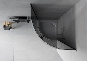 Mexen Rio cabină de duș semirotundă 70 x 70 cm, Grafit, Crom + cadă de duș Rio, Albă - 863-070-070-01-40-4710