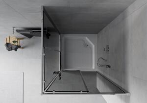 Mexen Rio cabină de duș pătrată 90 x 90 cm, Grafit, Crom + cadă de duș Rio, Albă - 860-090-090-01-40-4510