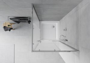Mexen Rio cabină de duș pătrată 80 x 80 cm, Înghețat, Crom + cadă de duș Rio, Albă - 860-080-080-01-30-4510