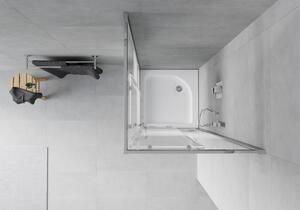 Mexen Rio cabină de duș pătrată 70 x 70 cm, Dungi, Crom + cadă de duș Rio, Albă - 860-070-070-01-20-4510