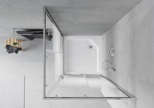 Mexen Rio cabină de duș pătrată 90 x 90 cm, Dungi, Crom + cadă de duș Rio, Albă - 860-090-090-01-20-4510