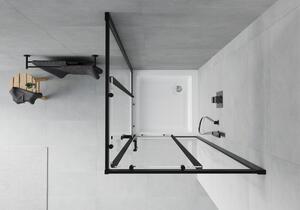 Mexen Rio cabină de duș pătrată 80 x 80 cm, transparent, Neagră + cadă de duș Rio, Albă - 860-080-080-70-00-4510
