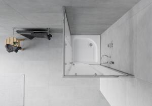 Mexen Rio cabină de duș pătrată 70 x 70 cm, Înghețat, Crom + cadă de duș Rio, Albă - 860-070-070-01-30-4510