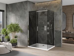 Mexen Omega cabină de duș extensibilă 100 x 70 cm, Grafit, Crom + cadă de duș Flat, Albă - 825-100-070-01-40-4010