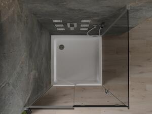 Mexen Omega cabină de duș extensibilă 100 x 100 cm, Grafit, Crom + cadă de duș Flat, Albă - 825-100-100-01-40-4010
