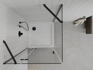 Mexen Roma cabină de duș cu balamale 70 x 70 cm, transparent, Neagră + cadă de duș Flat, Albă - 854-070-070-70-00-4010B