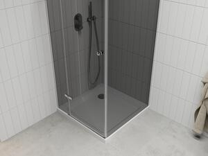 Mexen Roma cabină de duș cu balamale 70 x 70 cm, Grafit, Crom + cadă de duș Flat, Albă - 854-070-070-01-40-4010