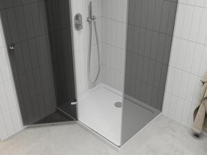 Mexen Roma cabină de duș cu balamale 70 x 80 cm, Grafit, Crom + cadă de duș Flat, Albă - 854-070-080-01-40-4010