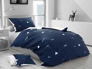 Lenjerie de pat din bumbac albastru RINDAS + husa de perna 40 x 50 cm gratuit