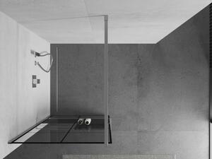 Mexen Kioto+ perete de duș cu raft și cuier 80 x 200 cm, transparent/Model negru 8 mm, Crom - 800-080-121-01-77