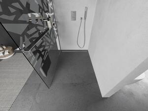 Mexen Kioto+ perete de duș cu raft și cuier 70 x 200 cm, transparent/Model alb 8 mm, Crom - 800-070-121-01-85