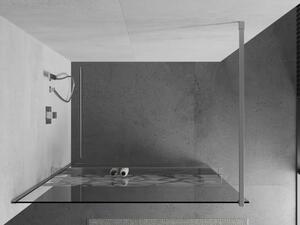 Mexen Kioto+ perete de duș cu raft și cuier 70 x 200 cm, transparent/Model alb 8 mm, Crom - 800-070-121-01-85