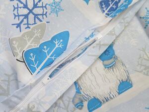 Lenjerie de pat din bumbac CHRISTMAS ELF albastru Dimensiune lenjerie de pat: 70 x 90 cm | 140 x 200 cm
