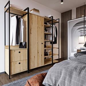 Dulap modern stil industrial culoare stejar Okan - L600