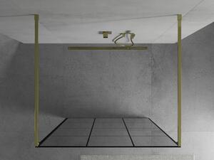 Mexen Kioto perete de duș de sine stătător 100 x 200 cm, transparent/Model negru 8 mm, Aurie - 800-100-002-50-77