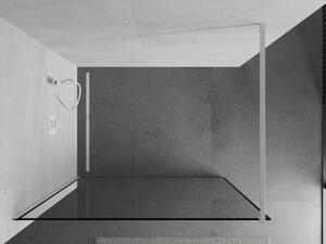 Kioto ścianka prysznicowa 80 x 200 cm, transparent/czarny wzór 8 mm, biała - 800-080-101-20-70