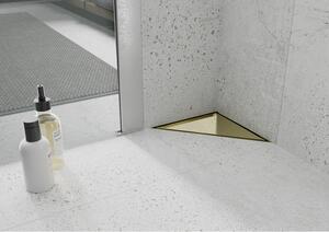 Mexen Flat scurgere de podea triunghiulară 20 x 20 cm, Aurie - 1510320