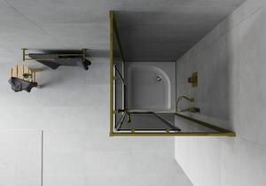 Mexen Rio cabină de duș pătrată 70 x 70 cm, Grafit, Aurie + cadă de duș Rio, Albă - 860-070-070-50-40-4510