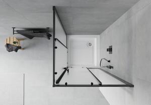 Mexen Rio cabină de duș pătrată 80 x 80 cm, Înghețat, Neagră + cadă de duș Rio, Albă - 860-080-080-70-30-4510