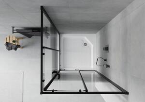 Mexen Rio cabină de duș pătrată 90 x 90 cm, Dungi, Neagră + cadă de duș Rio, Albă - 860-090-090-70-20-4510