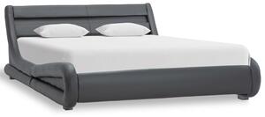 Cadru de pat cu LED, gri, 120 x 200 cm, piele ecologică