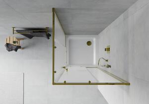 Mexen Rio cabină de duș pătrată 70 x 70 cm, Înghețat, Aurie + cadă de duș Flat, Albă - 860-070-070-50-30-4010G