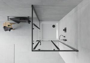 Mexen Rio cabină de duș pătrată 70 x 70 cm, transparent, Neagră + cadă de duș Flat, Albă - 860-070-070-70-00-4010B