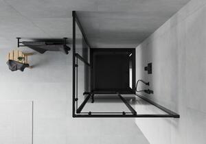 Mexen Rio cabină de duș pătrată 70 x 70 cm, Dungi, Neagră + cadă de duș Flat, Neagră - 860-070-070-70-20-4070B