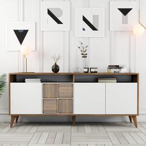 Dulap Tip Consola Milan - Walnut, White 180 X 78.6 X 35