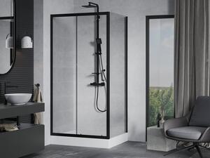 Mexen Apia cabină de duș extensibilă 100 x 80 cm, transparent, Neagră + cadă de duș Rio - 840-100-080-70-00-4510