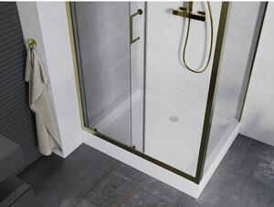 Mexen Apia cabină de duș extensibilă 100 x 80 cm, transparent, Aurie + cadă de duș Rio - 840-100-080-50-00-4510