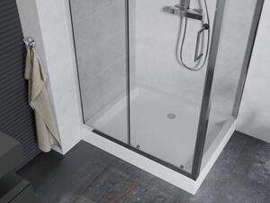 Mexen Apia cabină de duș extensibilă 100 x 80 cm, transparent, Crom + cadă de duș Rio - 840-100-080-01-00-4510