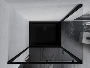 Mexen Apia cabină de duș extensibilă 90 x 70 cm, transparent, Neagră + cadă de duș Flat, Neagră - 840-090-070-70-00-4070B