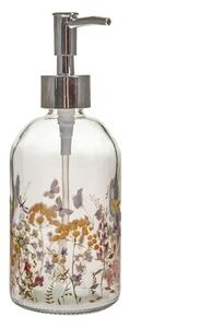 Dozator de săpun lichid din sticlă 390 ml Flowers – Dakls